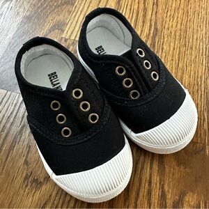 Bella Newman black canvas slip on sneakers, size 21